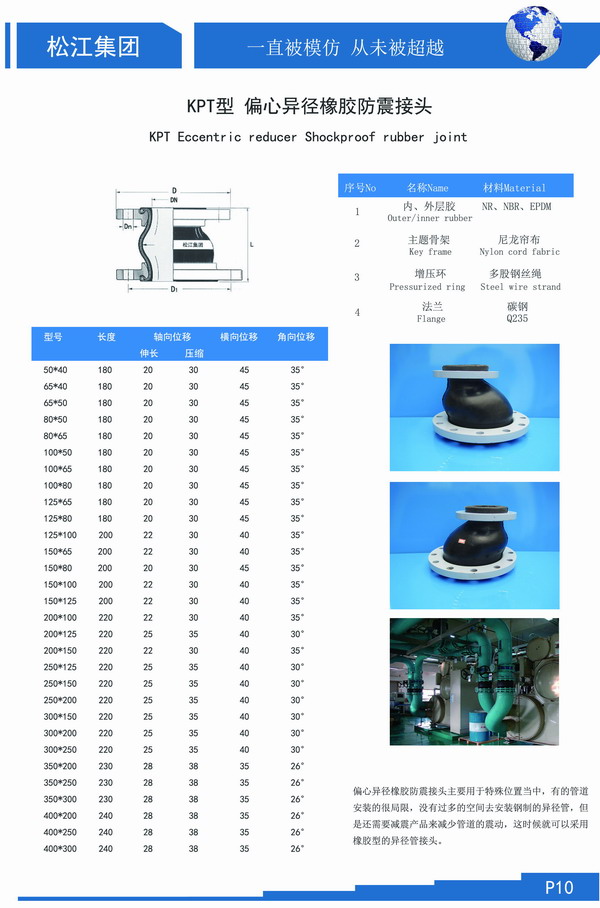 KPT 偏心異徑橡膠軟連接