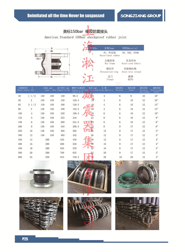 美標(biāo)150LB橡膠防震接頭樣品實(shí)拍、發(fā)貨照片