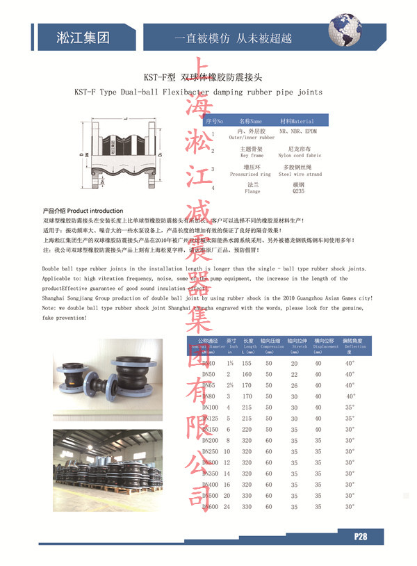KST-F型雙球體防震橡膠接頭【實(shí)拍】 橡膠接頭